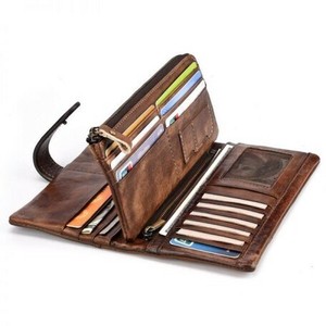 Long Wallet Cattle Leather Unisex Multifunctional