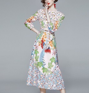 Casual Dress Long Sleeves Floral Pattern Ladies
