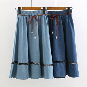 Skirt Ladies fashion Plain Color Denim Skirt