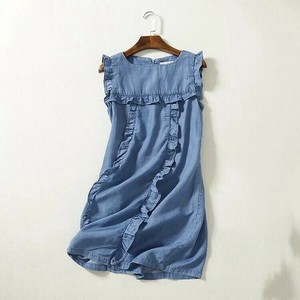 Casual Dress Sleeveless Summer Denim One-piece Dress Ladies'
