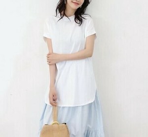 Tシャツ 半袖 ラウンドネック    無地  ゆったり  快適 レディースファッション   GGSD004