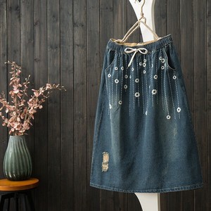 カウボーイスカート 刺繍 ゆったり   レディースファッション   WZLLYA002