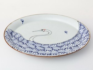 「波佐見焼」 kotohogi 8号丸磁盆 鶴　日本製
