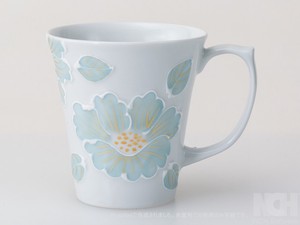 「有田焼」 釉花 マグカップ 水色