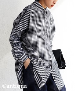 Antiqua Button Shirt/Blouse Long Sleeves Ladies Checkered