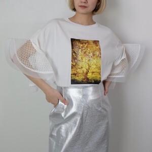 T-shirt Pullover Pudding Ruffle Sleeve