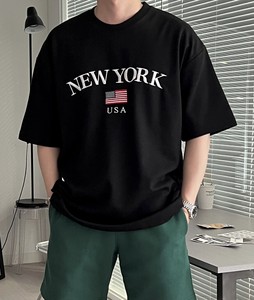 【2024春夏新作】NEW YORK刺繍半袖Tシャツ<ユニセックスアイテム>