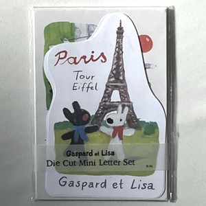 リサとガスパール　ダイカットミニレター　封筒3枚ミニレター6枚入　PARIS　GL14