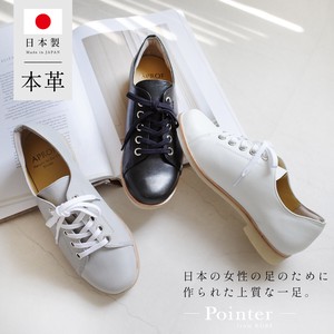 Low-top Sneakers Genuine Leather Ladies' Made in Japan