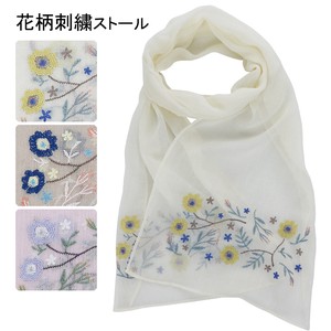 Stole Colorful Floral Pattern Spring/Summer Embroidered Narrow Stole