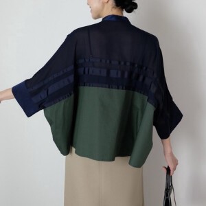 Button Shirt/Blouse Dolman Sleeve Color Palette Border