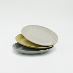 [Bread and Rice…]Pleated Pottery OVAL MINI PLATE
