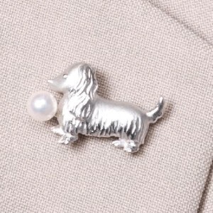 Brooch Design Chinese Zodiac Dog Made in Japan