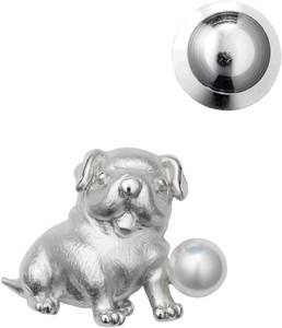 Brooch Design Pug Dog Made in Japan