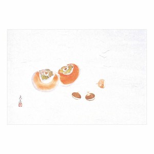 テーブルマット M33-121 四季紙 萬寿 柿と栗 100枚入 マイン