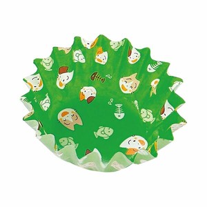 紙カップ (K)COCO・CASE 丸型4号 緑 ねこ アヅミ産業