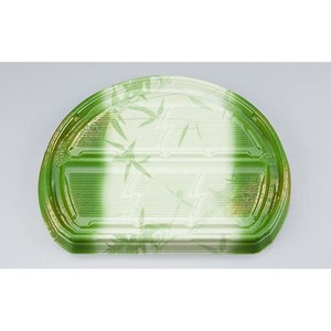 寿司容器 UFハカマ板半月段5 すず葉緑 本体 シーピー化成