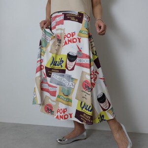 Skirt Printed Flare Skirt