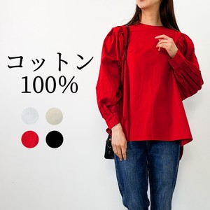Button Shirt/Blouse Design Plain Color Long Sleeves Drop-shoulder Shoulder Ladies'