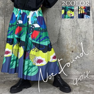NEW【RooM404】モード　ARTプリントプリーツスカート　スカート