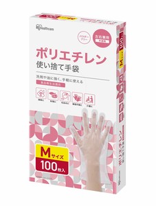 【アイリスオーヤマ　ゴム手袋　ポリエチレン】　ポリエチレン手袋　Mサイズ　100枚