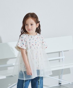 Kids' Short Sleeve Shirt/Blouse One-piece Dress Tulle Camisole Set of 2