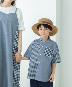 Kids' Short Sleeve Shirt/Blouse Stand-up Collar