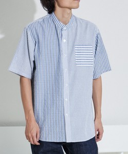 【リンクコーデ】【パパサイズ】クレイジーパターン スタンドカラーシャツ