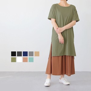 Casual Dress Tunic Side Slit One-piece Dress Short-Sleeve 2024 Spring/Summer