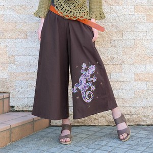 Cropped Pant Patchwork Embroidered Wide Pants