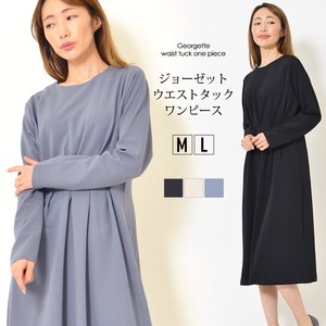 Casual Dress Design Plain Color L One-piece Dress Georgette