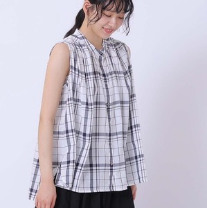 Button Shirt/Blouse Sleeveless Cotton Simple