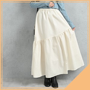 Skirt Puffy Jacquard Tiered Skirt