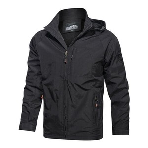 Jacket Plain Color Hooded Outerwear Casual Men's Thin