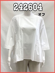Button Shirt/Blouse Tops Cotton Ladies' Cut-and-sew 2024 NEW