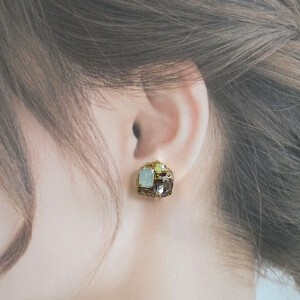 Clip-On Earrings Gold Post Earrings Bijoux 1-pcs