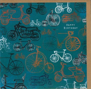 グリーティングカード 誕生日「自転車とバイク」 メッセージカード イラスト 2024新作