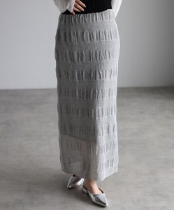 リブメッシュ編みIラインスカート