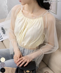 Button Shirt/Blouse Tulle Cut-and-sew