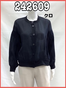 Jacket Outerwear Tops Shirring Puff Sleeve Ladies' Sheer 2024 NEW