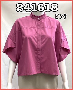 Button Shirt/Blouse Ruffle Tops Ladies' Switching 2024 NEW