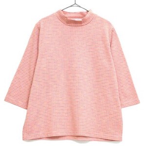 T-shirt Diamond-Patterned High-Neck Made in Japan