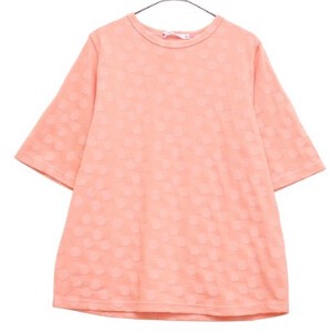 日本製　レーシー水玉クルーネックTシャツ　142412