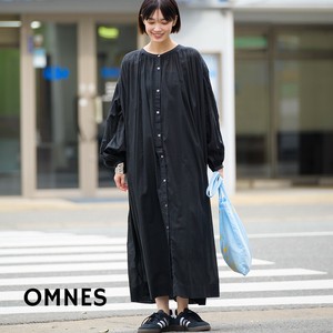 Casual Dress Sleeve Voluminous Gathered Dress Cotton