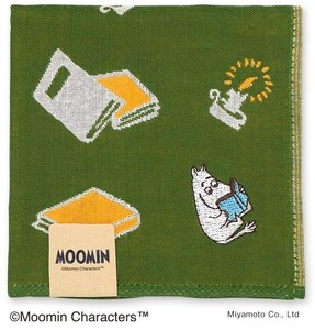 ムーミン三重ガーゼハンカチ【ムーミン＆ブックス】　北欧雑貨約25×25㎝　刺繡ハンカチ