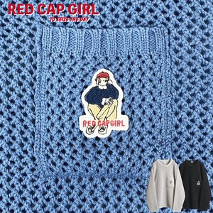 Sweater/Knitwear Crew Neck Mesh Knit Patch RED CAP GIRL