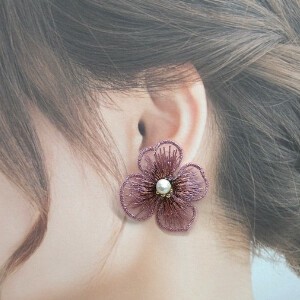 Pierced Earrings Resin Post Pink
