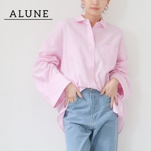 Button Shirt/Blouse Long Sleeves Tops Ladies'