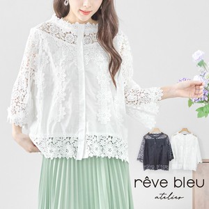 Button Shirt/Blouse Lace Blouse L M 【2024NEW】