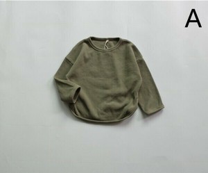 Tシャツ 子供用 長袖 コットン 無地   快適  ラウンドネック  YMA1912